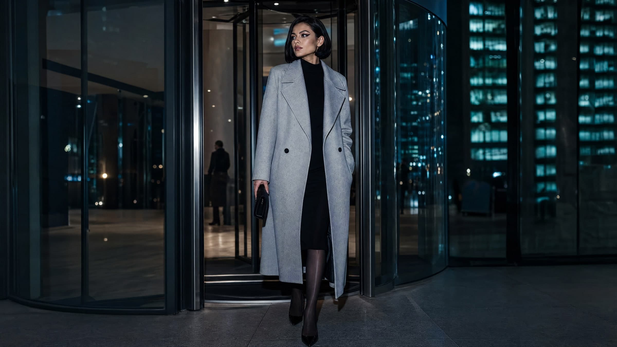 Sienna — Editorial monochrome, slow city night.